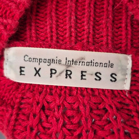 Vintage red knit cardigan gold pearl buttons womens XS - Picture 8 of 10